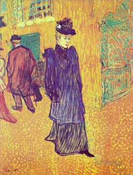 Henri de Toulouse Lautrec Painting - jane avril leaving the moulin rouge 1893 Toulouse Lautrec Henri de